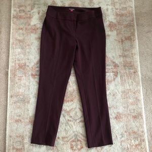 VINCE CAMUTO Burgundy Straight Leg Pants